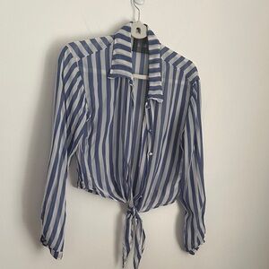 Reformation Blue and White Striped Blouse